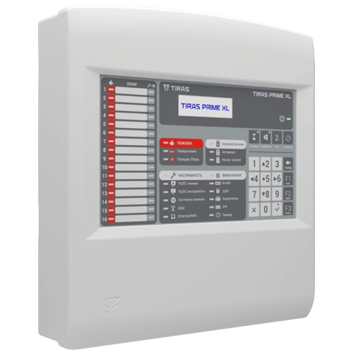 Прибор приемно-контрольный пожарный TIRAS PRIME XL 24V 2x RS-485 IP30 Серый (31980590)