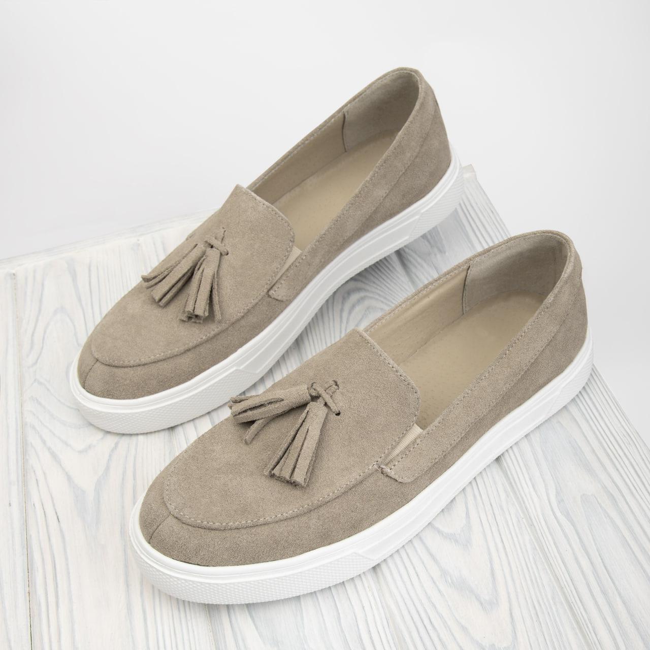 Лоферы Kindzer с кисточками замшевые р. 38 Бежевый - фото 3 Лоферы Kindzer с кисточками замшевые р. 38 Бежевый - фото 3