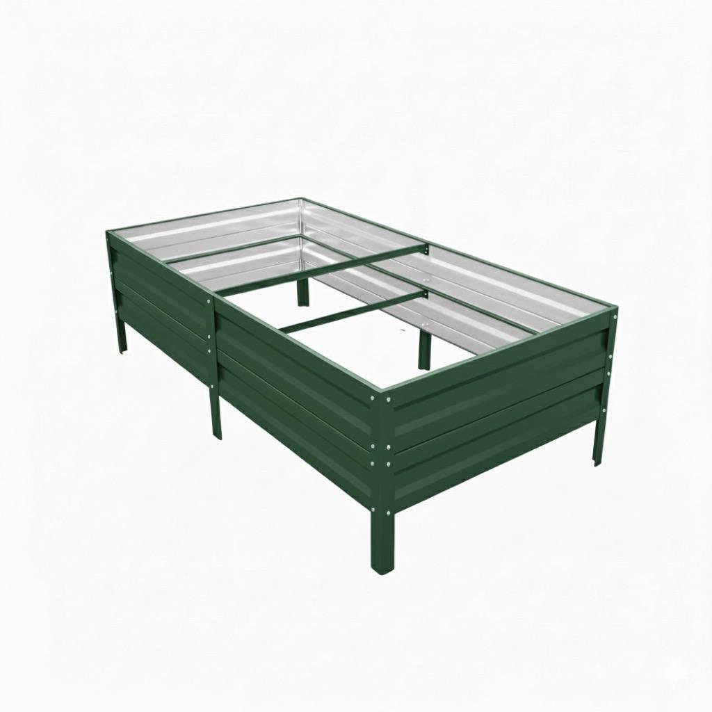 Грядка оцинкованная цинк 0,65 мм 2x1х0,4 м RAL6005 глянц (30234178)