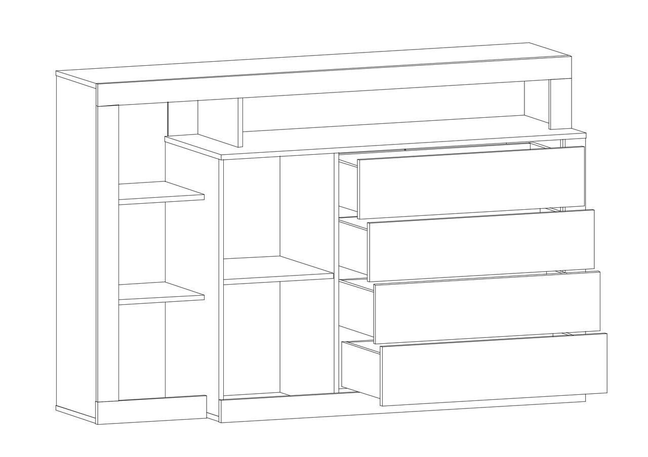 Спальня Мебель Сервис Фиеста Дуб Април/Черный лак (06145mbs) - фото 5