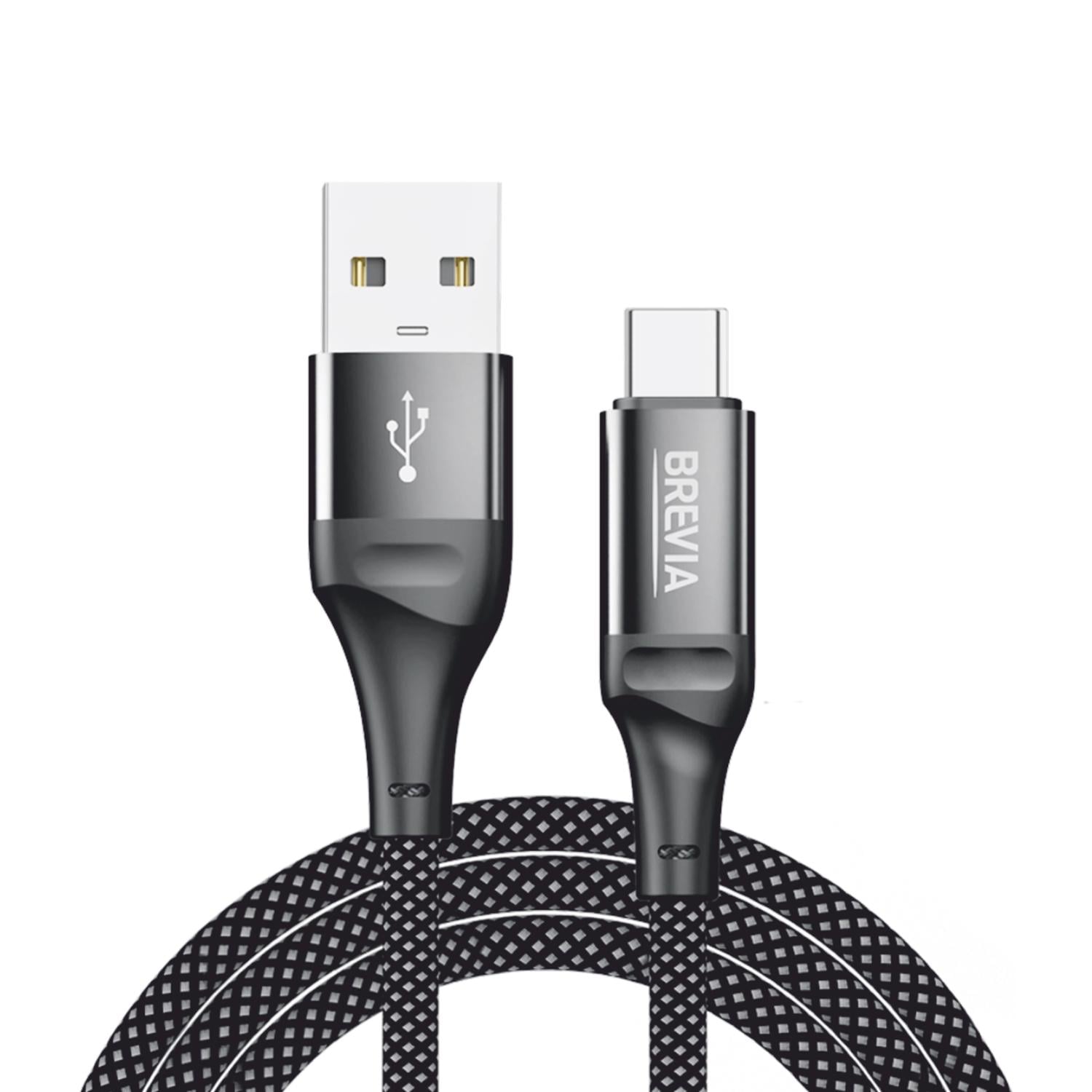 Кабель Brevia USB to Type-C 2,4А ZIP 1 м Черный (56100BUCZ1)