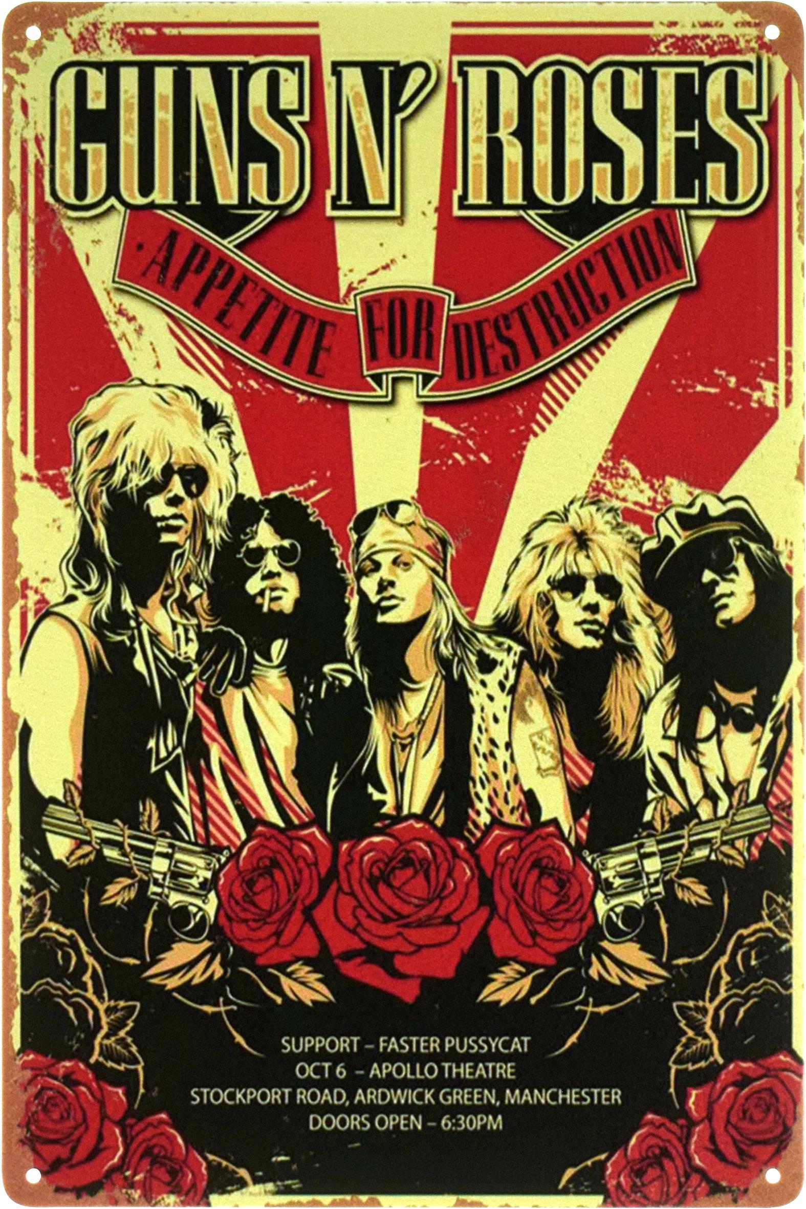 Металлическая табличка Guns N’ Roses Appetite for destruction 20x30 см