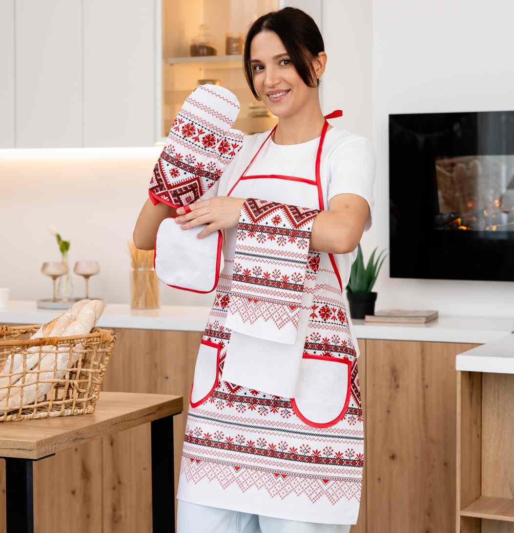 Кухонный набор хлопчатобумажный Каравай 4 предмета (бкрвкн)