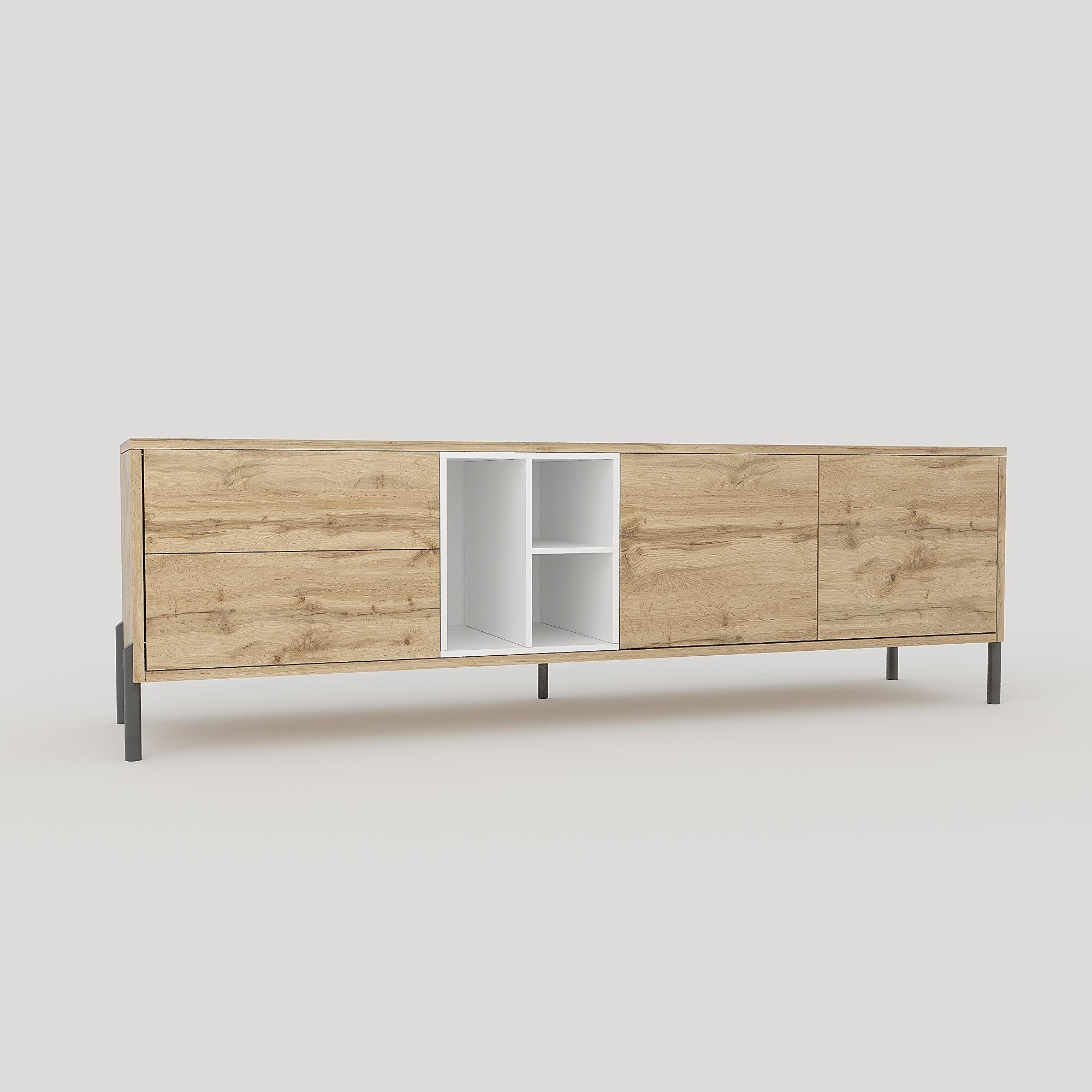 Тумба под телевизор Норди ТУ-ТВ-2 Норди 500х1600х400 мм Тахо/Белый - фото 2