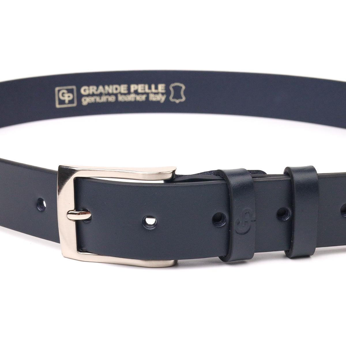 Ремень мужской брючный Grande Pelle Leather Belt 21450 кожаный Синий - фото 4