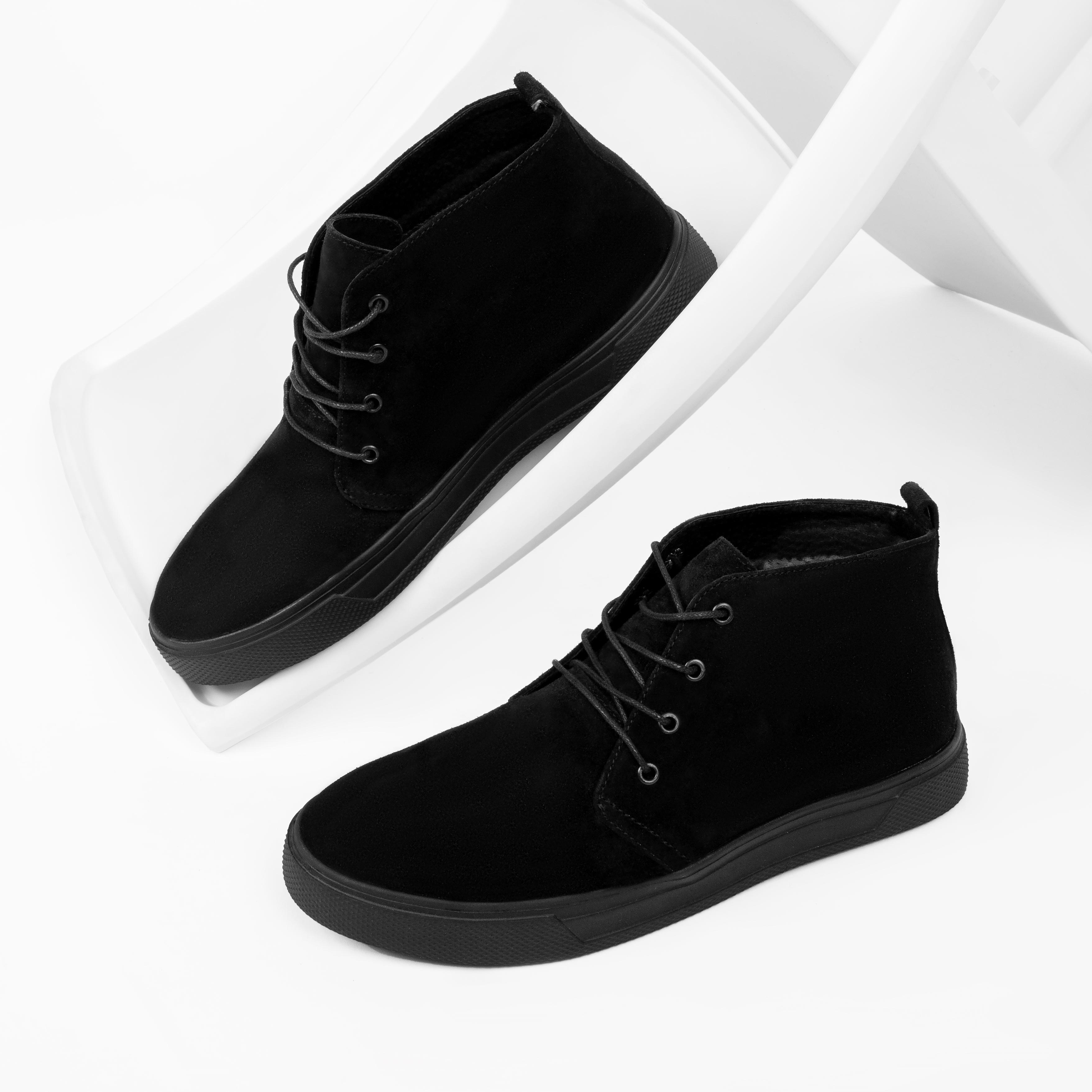 Ботинки дезерты Dux Premium 2505 из натуральной замши флисовая подкладка р. 38 Черный (250538) - фото 3