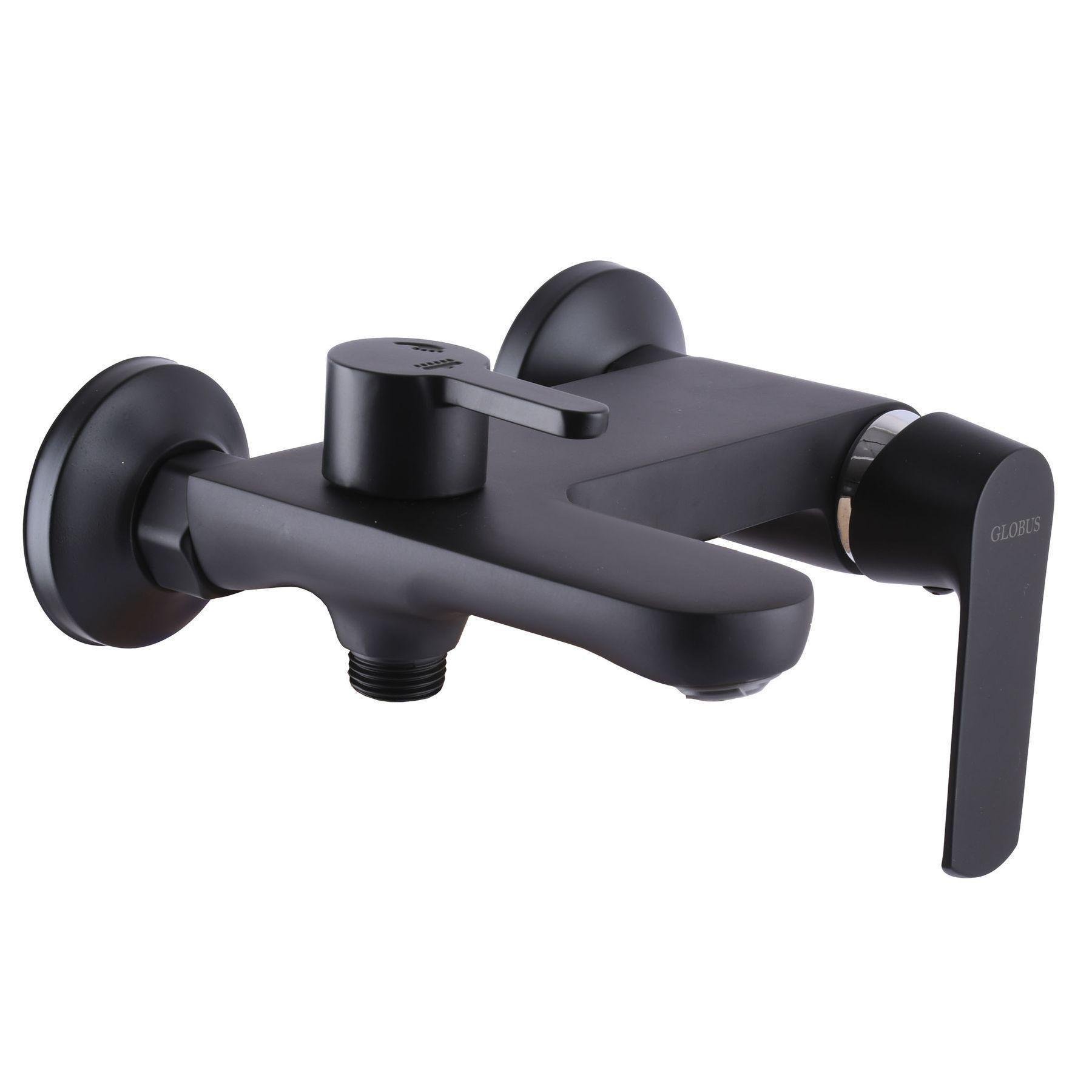 Смеситель для ванны GLux Laguna с душевым комплектом GLA-0102N-10-BB Черный (21856)