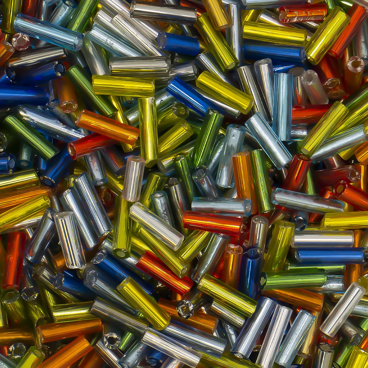 Бисер стеклярус блестящий непрозрачный 6 мм 25 г Разноцветный (БР0006с52)