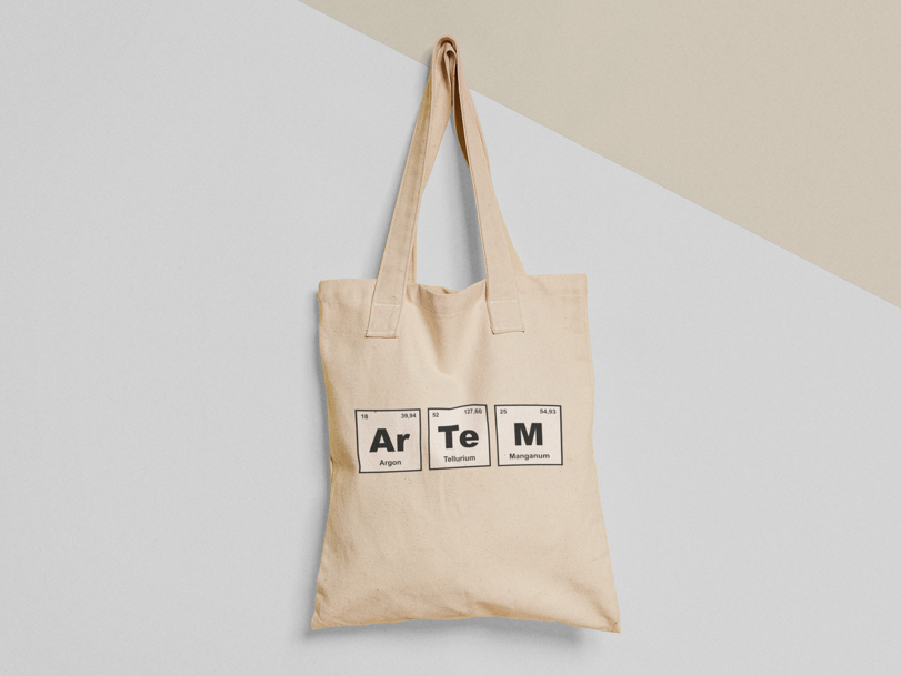 Эко-сумка шоппер с принтом "Аrtem" таблица Менделеева 38х40 см Бежевый (ИМ26-Т) Эко-сумка шоппер с принтом "Аrtem" таблица Менделеева 38х40 см Бежевый (ИМ26-Т)