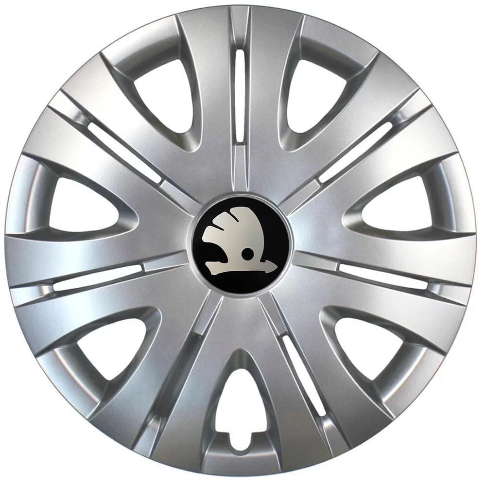 Колпаки SJS с логотипом Skoda 408 R16 4 шт. Серебряный (31008922)