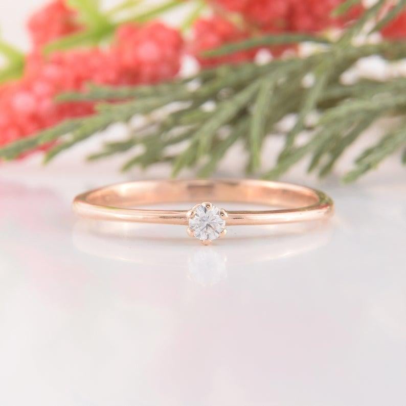 Кільце з червоного золота з діамантом (2248178989)