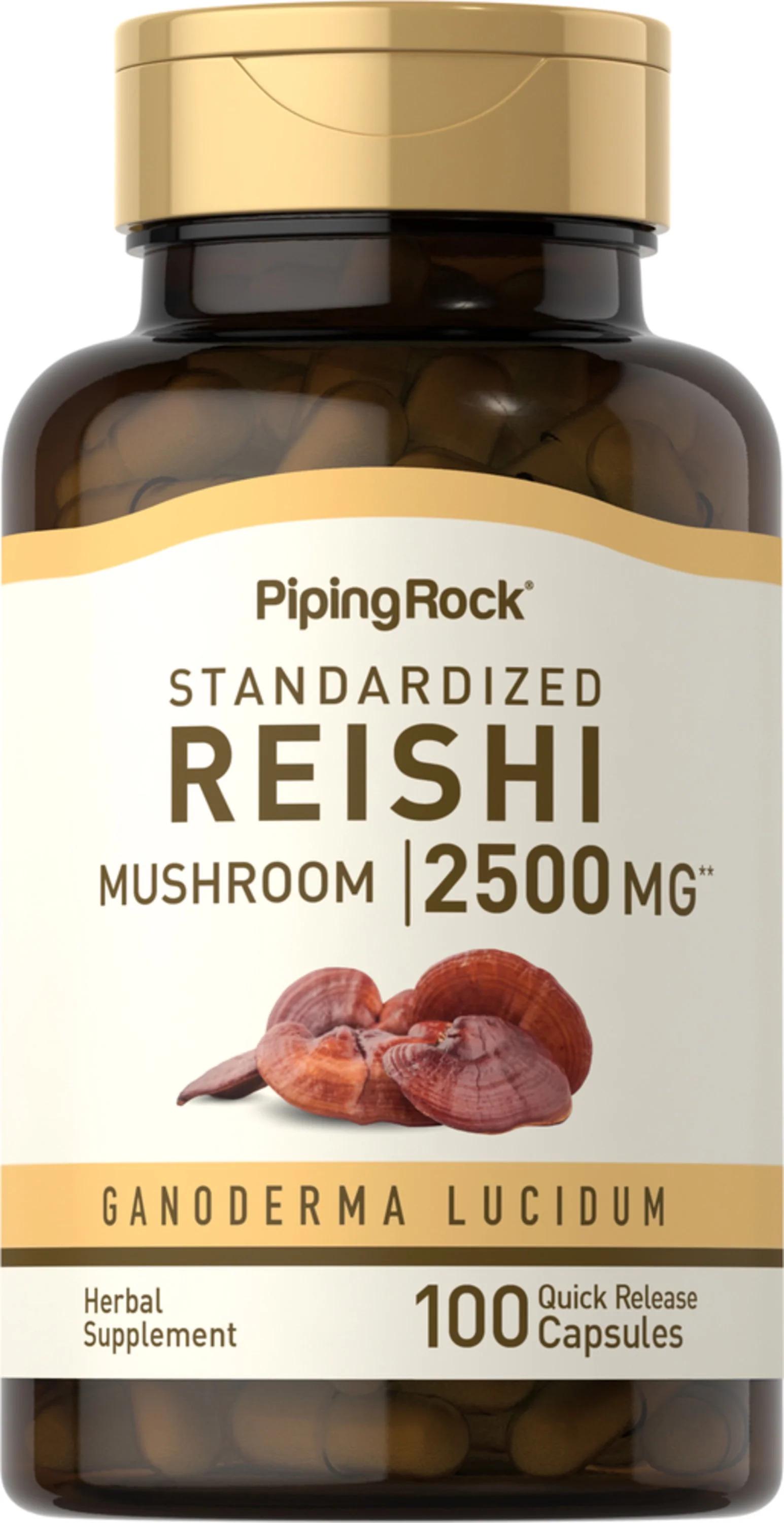 Экстракт гриба рейши Piping Rock Reishi Mushroom Extract Standardized 2500 mg 100 Quick Release капсул