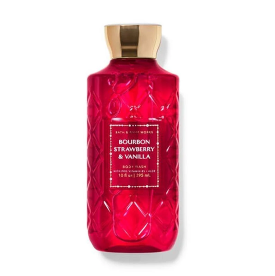 Гель для душу парфумований Bath&Body works Bourbon strawberry & vanilla 295 мл (20176327)