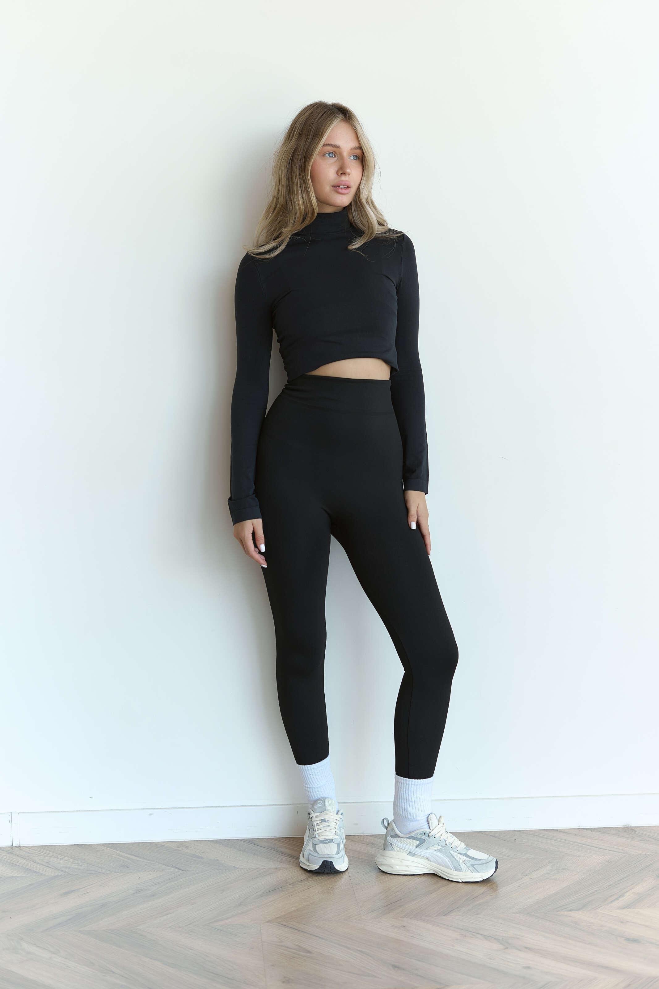 Легинсы бесшовные средней плотности на меху OS Черный (900)