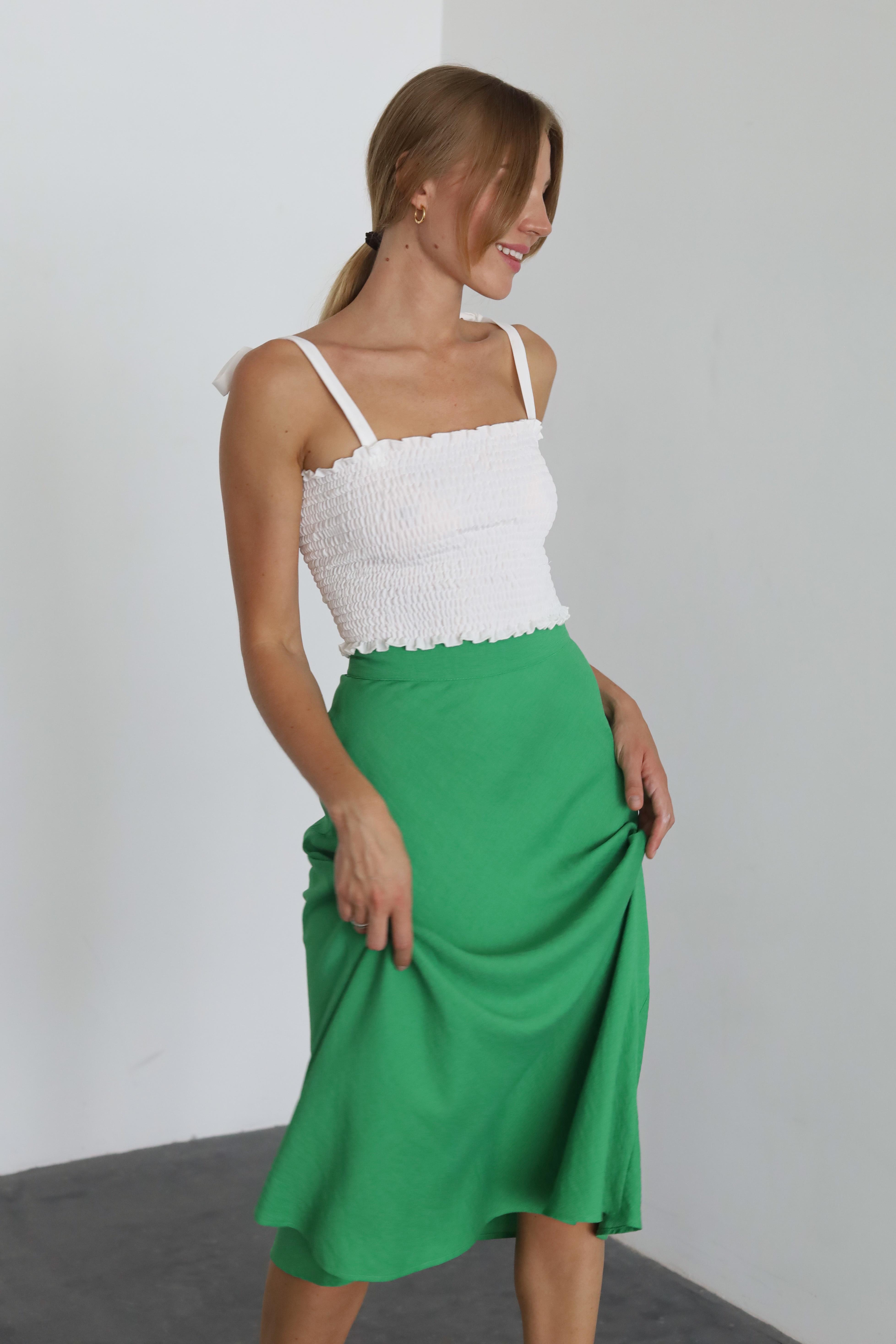 Спідниця-трапеція міді Дика Спідниця XS Зелений (3027) - фото 4 Спідниця-трапеція міді Дика Спідниця XS Зелений (3027) - фото 4