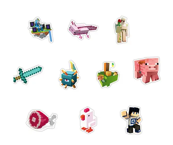 Наклейки стикеры Maincraft для гаджета/телефона/авто 10 шт. (10160)