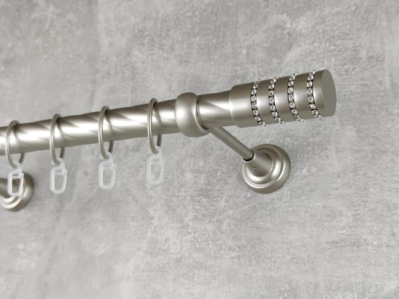 Карниз MStyle металлический для штор однорядный Барамелла 25 мм крученый 160 см Сатин (5013063)