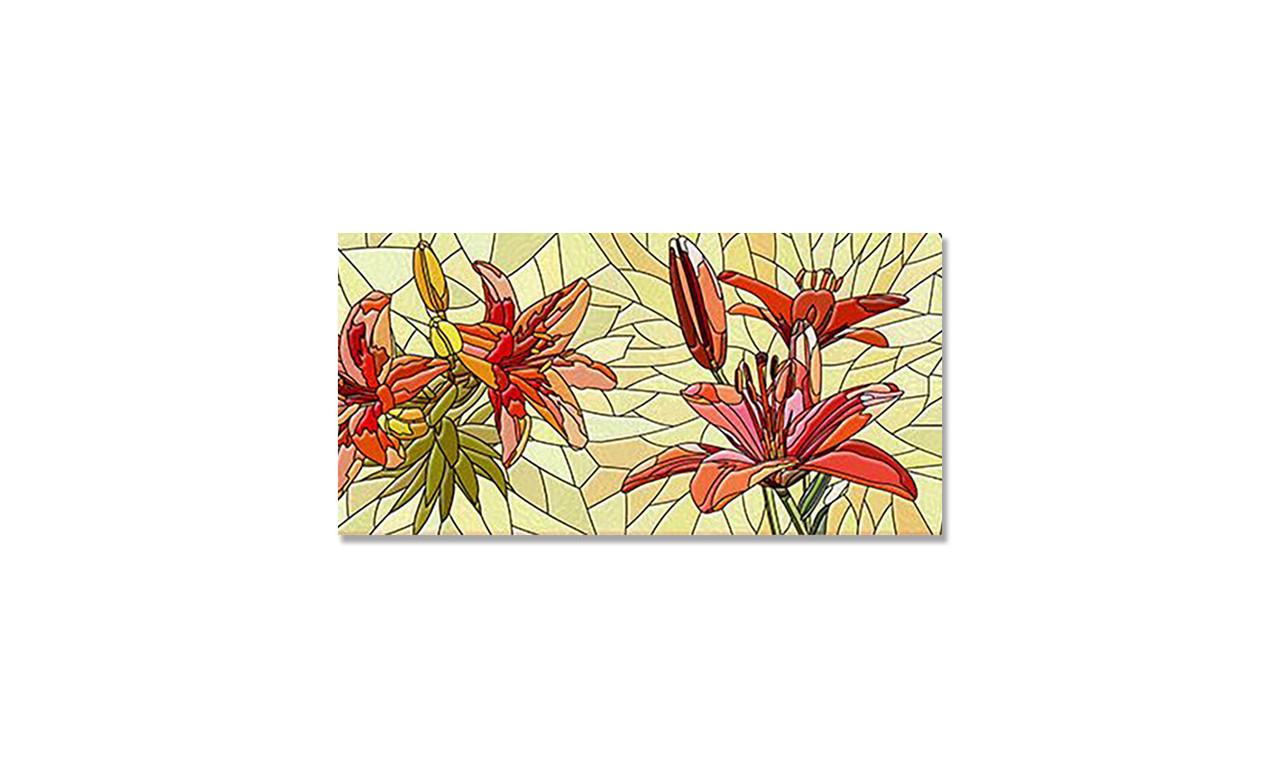 Наклейка виниловая на стол Zatarga Витраж Лилии 600х1200 мм (1274515609) Наклейка виниловая на стол Zatarga Витраж Лилии 600х1200 мм (1274515609)