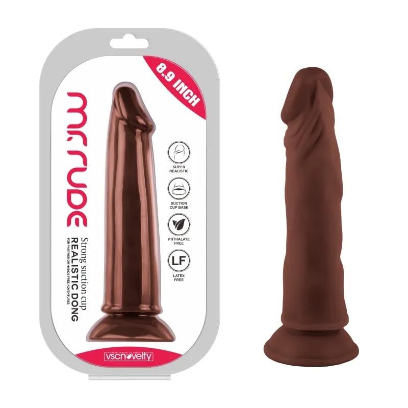 Фаллоимитатор на присоске Mr. Rude Realistic Dong 8,9" Brown (1000062598)