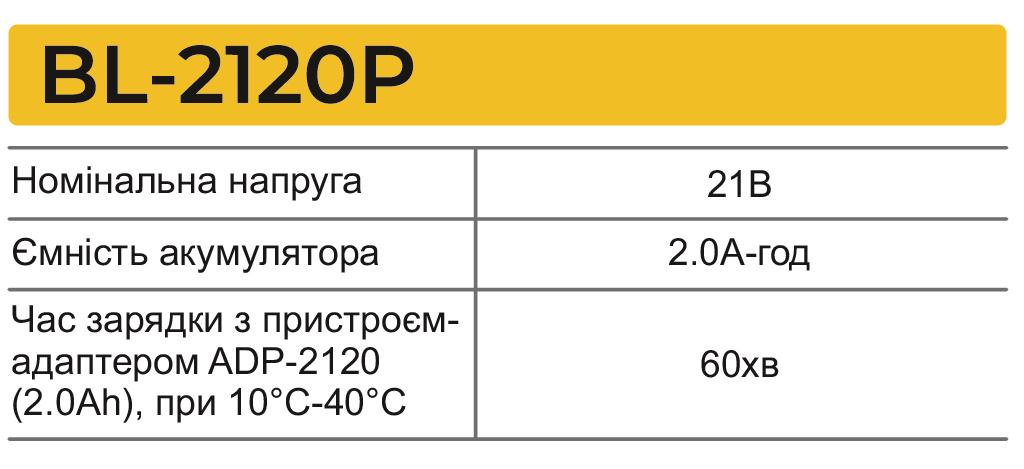 Батарея аккумуляторная для шуруповерта Zegor BL-2120P 21В. 2,0 А/час Li-ion - фото 4