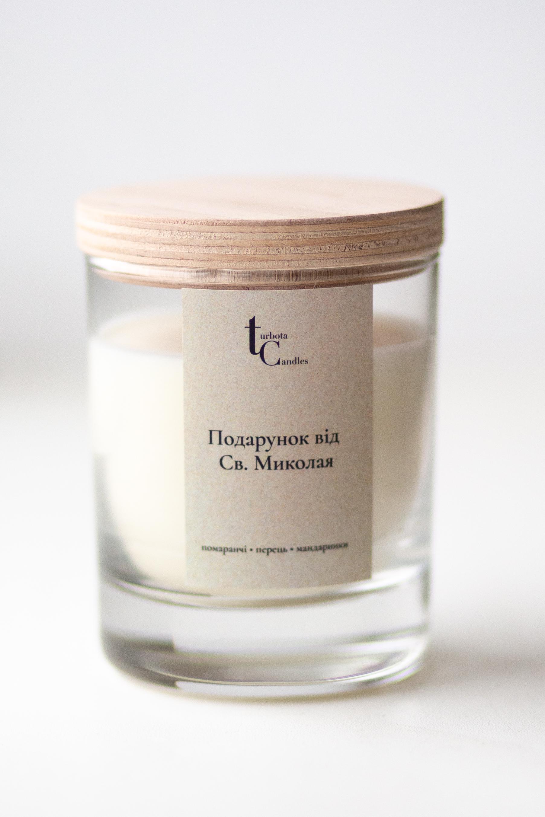 Свеча соевая Turbota candles "Подарунок від Святого Микола" 145 г 9 см (200mlmykolai)