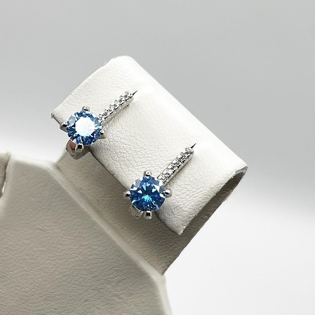 Серебряные серьги с кубическим цирконием 4,04 г (2638430957)