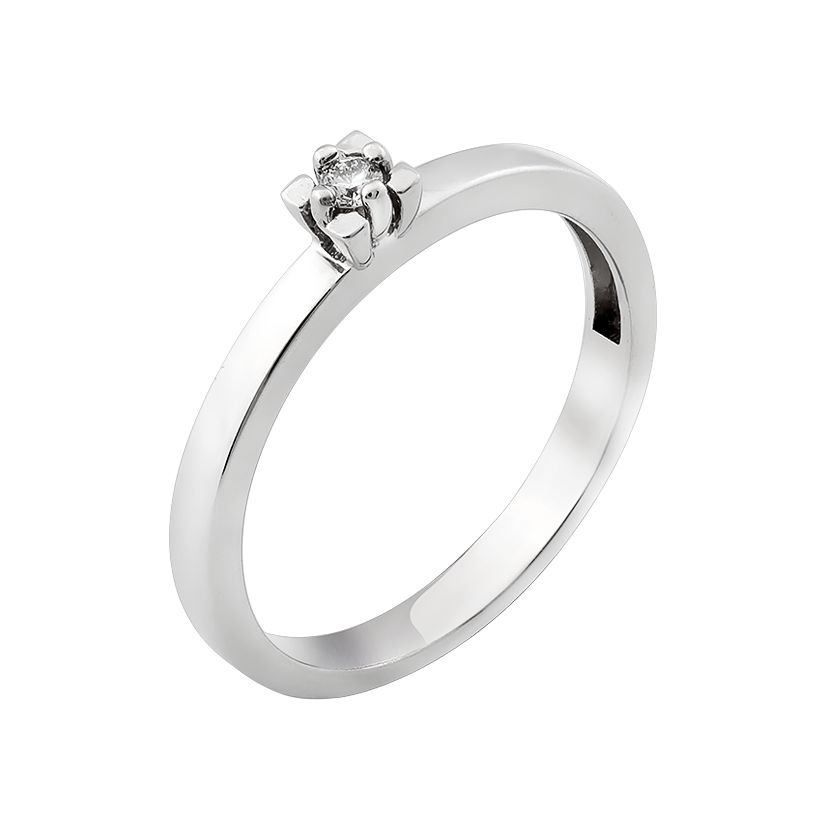 Кольцо серебряное Бутончик с миниатюрным фианитом р. 18