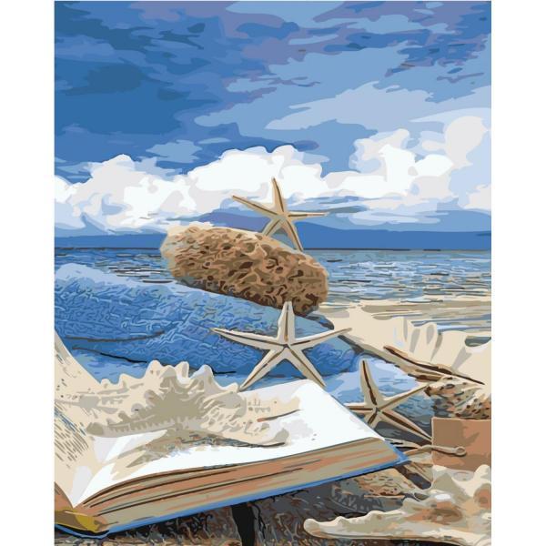 Картина по номерам Strateg Морская Ралакс возле океана 40х50 см в термопакете (SY6498-mt)