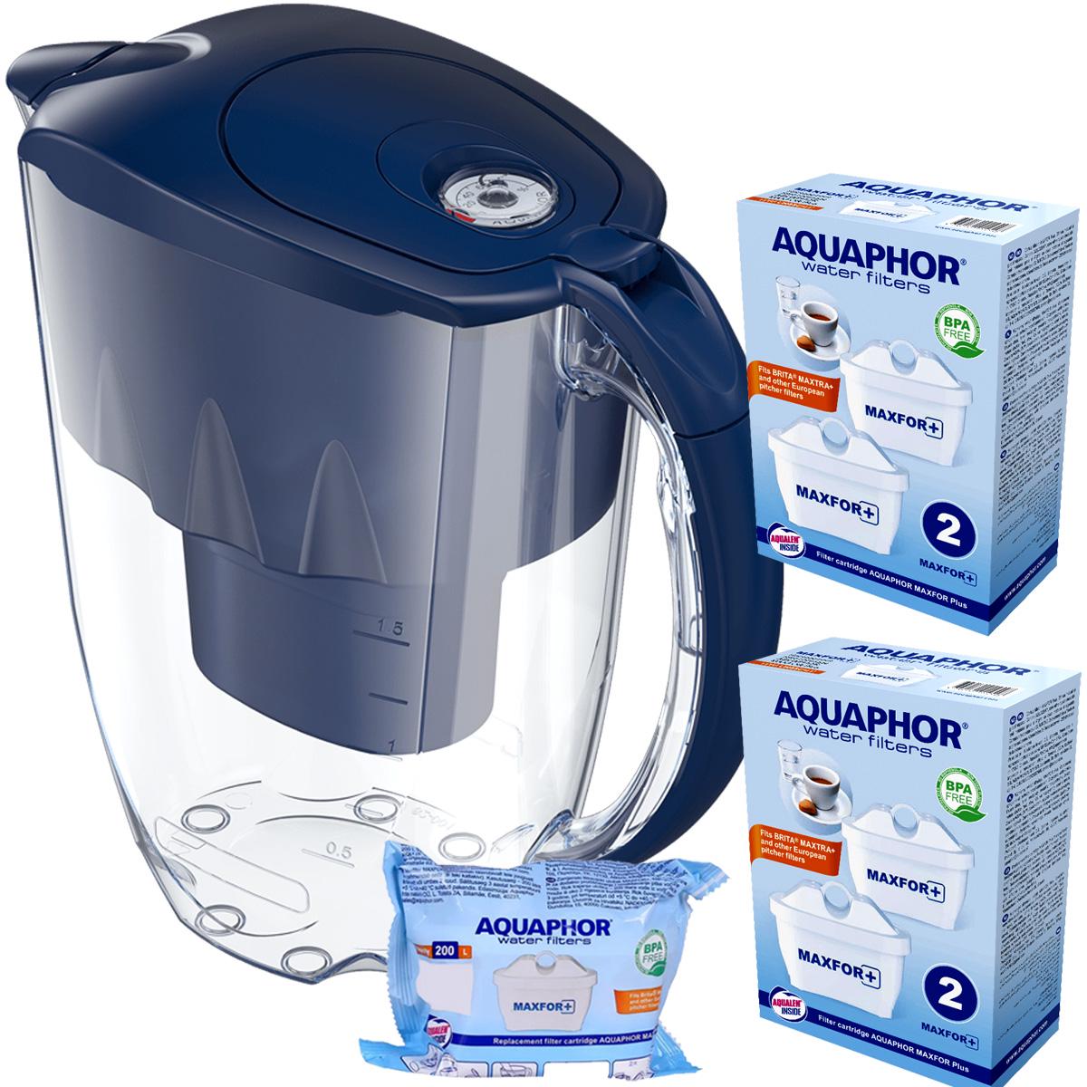 Фильтр-кувшин Аквафор Джаспер пять картриджей Темно Синий