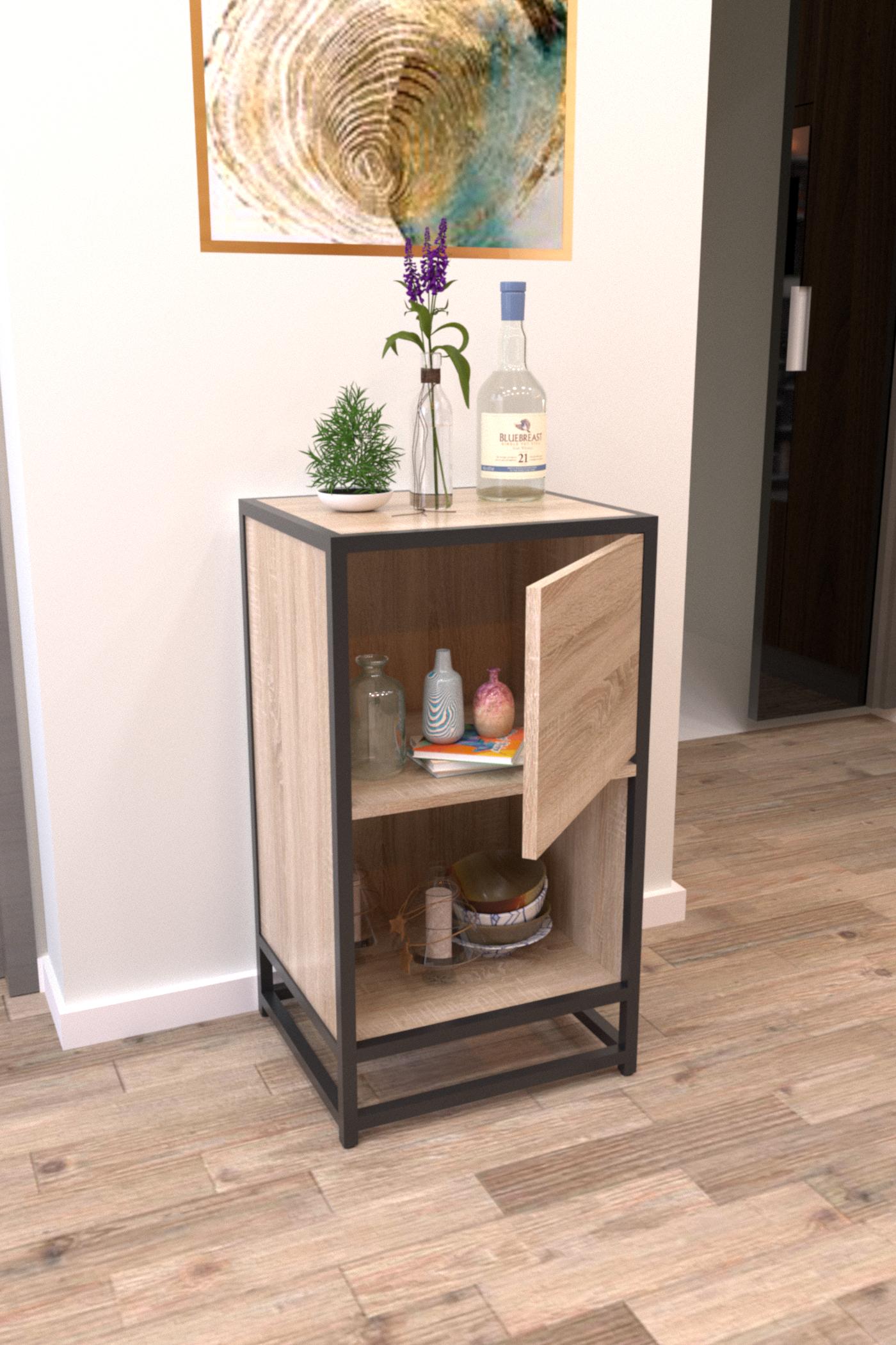 Тумба EcoLoft Скавелла DSP-1270-6 в стилі лофт Дуб Сонома (29820987) - фото 3 Тумба EcoLoft Скавелла DSP-1270-6 в стилі лофт Дуб Сонома (29820987) - фото 3