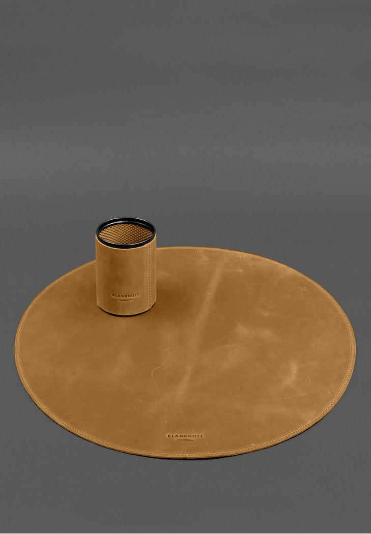 Настольный набор из натуральной кожи 1.2 Crazy Horse Желтый (A-028807) - фото 4