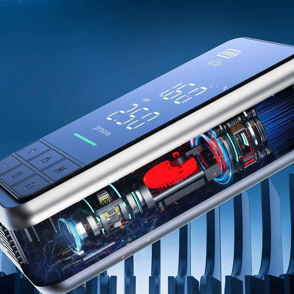 Пуско-зарядний пристрій з насосом Proove Air Jump 2в1 10400 mAh 1000A USB Type-C LED-дисплей (631545) - фото 9 Пуско-зарядний пристрій з насосом Proove Air Jump 2в1 10400 mAh 1000A USB Type-C LED-дисплей (631545) - фото 9