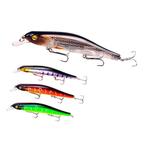 Набір воблерів з магнітом 12 см 17 г 4 шт. Різнокольоровий (495419) Набір воблерів з магнітом 12 см 17 г 4 шт. Різнокольоровий (495419)