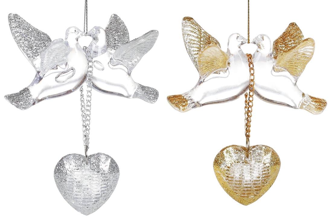 Набор елочных украшений Голуби BonaDi 2 шт. (113-D74)