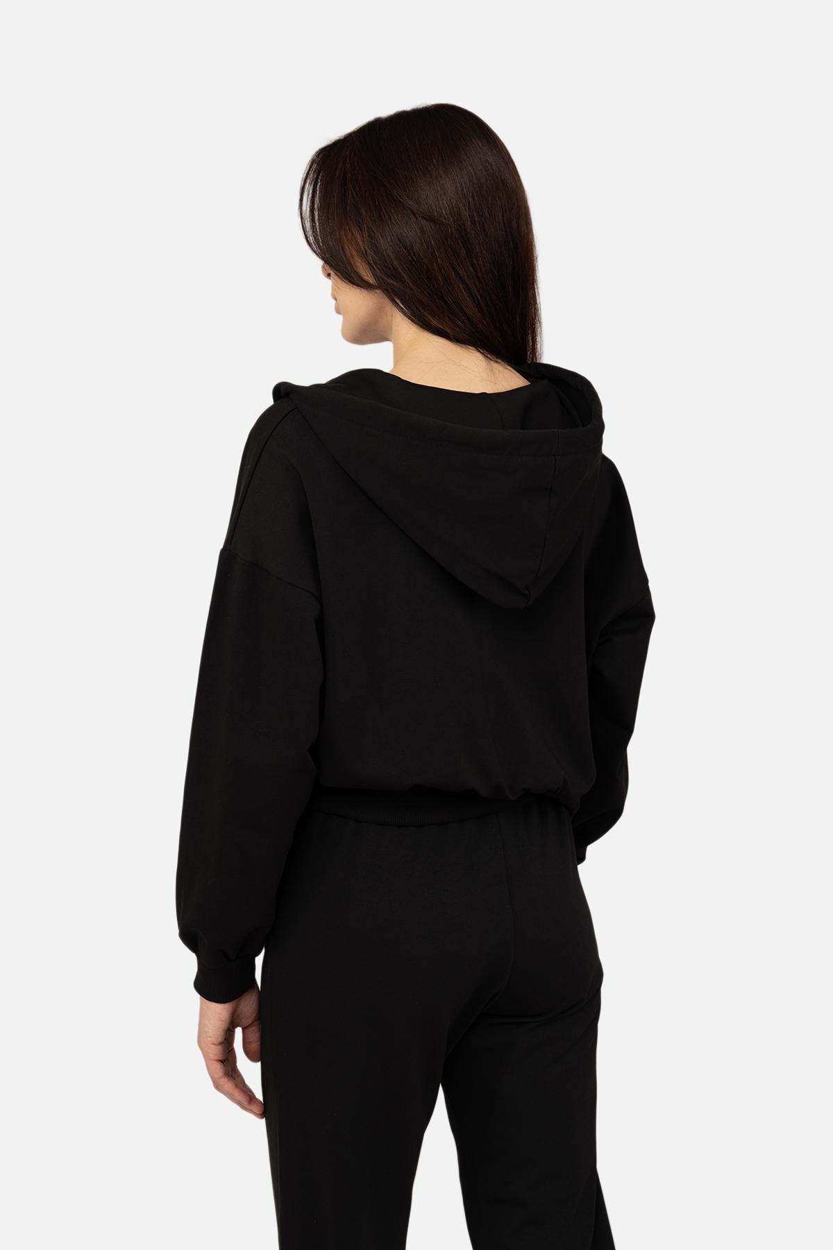 Толстовка жіноча на блискавці ЦБ-00266277 р. 44 Чорний (SKT001035561) - фото 5 Толстовка жіноча на блискавці ЦБ-00266277 р. 44 Чорний (SKT001035561) - фото 5