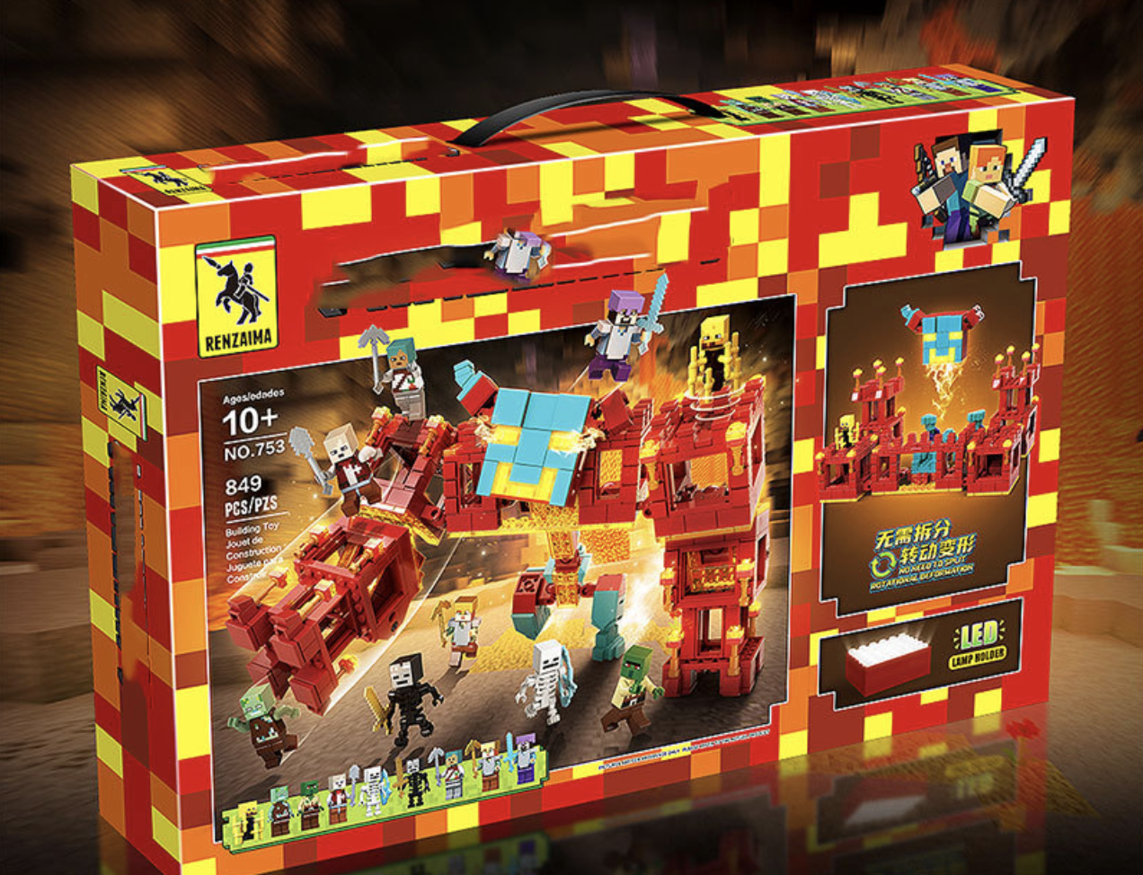 Конструктор My World Minecraft Вогненний Голем трансформер 2в1 849 деталей (KO-07) - фото 2 Конструктор My World Minecraft Вогненний Голем трансформер 2в1 849 деталей (KO-07) - фото 2