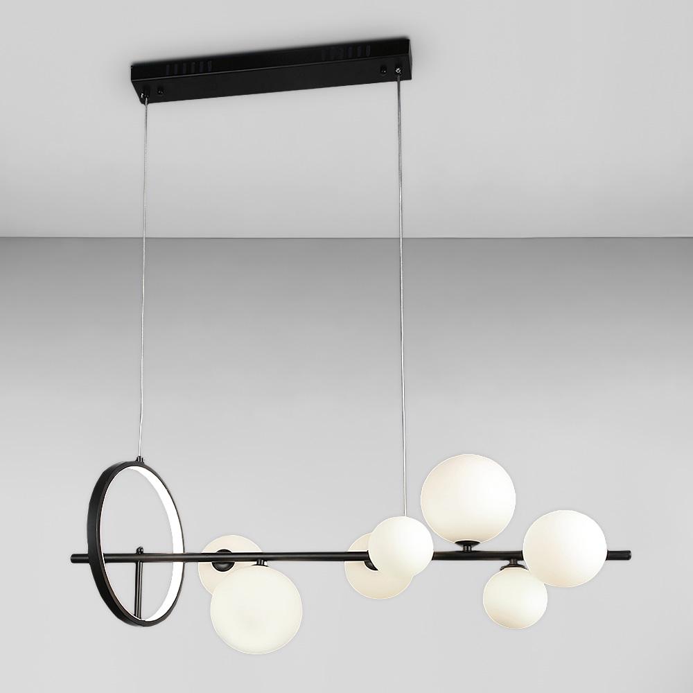 Люстра подвесная молекула Light House LS-17132-7 BK+WH Черный/Белый Люстра подвесная молекула Light House LS-17132-7 BK+WH Черный/Белый