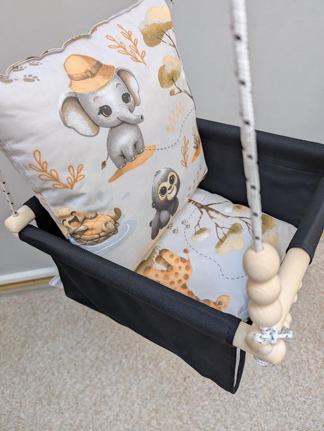 Гойдалка дитяча Happy Vita Craft Слон жираф 36х36 см Чорний (26240587) - фото 3 Гойдалка дитяча Happy Vita Craft Слон жираф 36х36 см Чорний (26240587) - фото 3