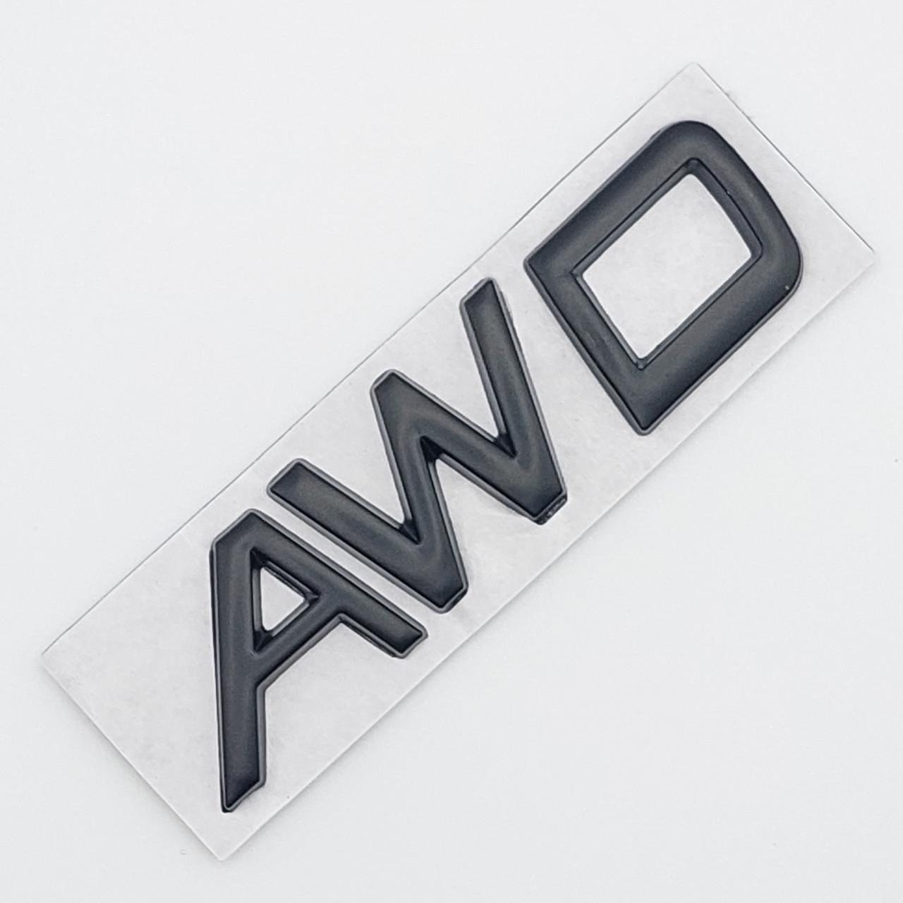 Эмблема надпись AWD Volvo металл 8х2 см Черный матовый (1791243248)