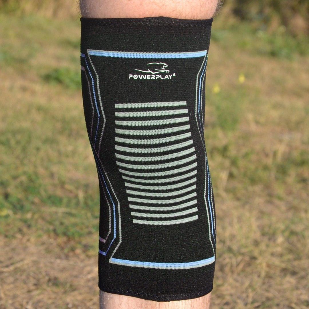Наколенники спортивные PowerPlay PP-4099 Knee Support пара Черный/Синий L/XL (A-013256) - фото 6