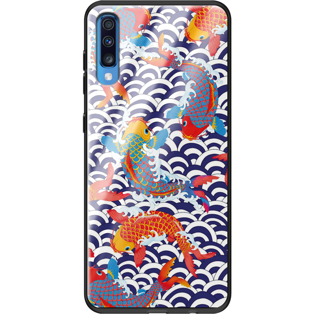 Чохол BoxFace Samsung A705 Galaxy A70 Koi Fish Чорний силікон зі склом (36860-up2477-37740)