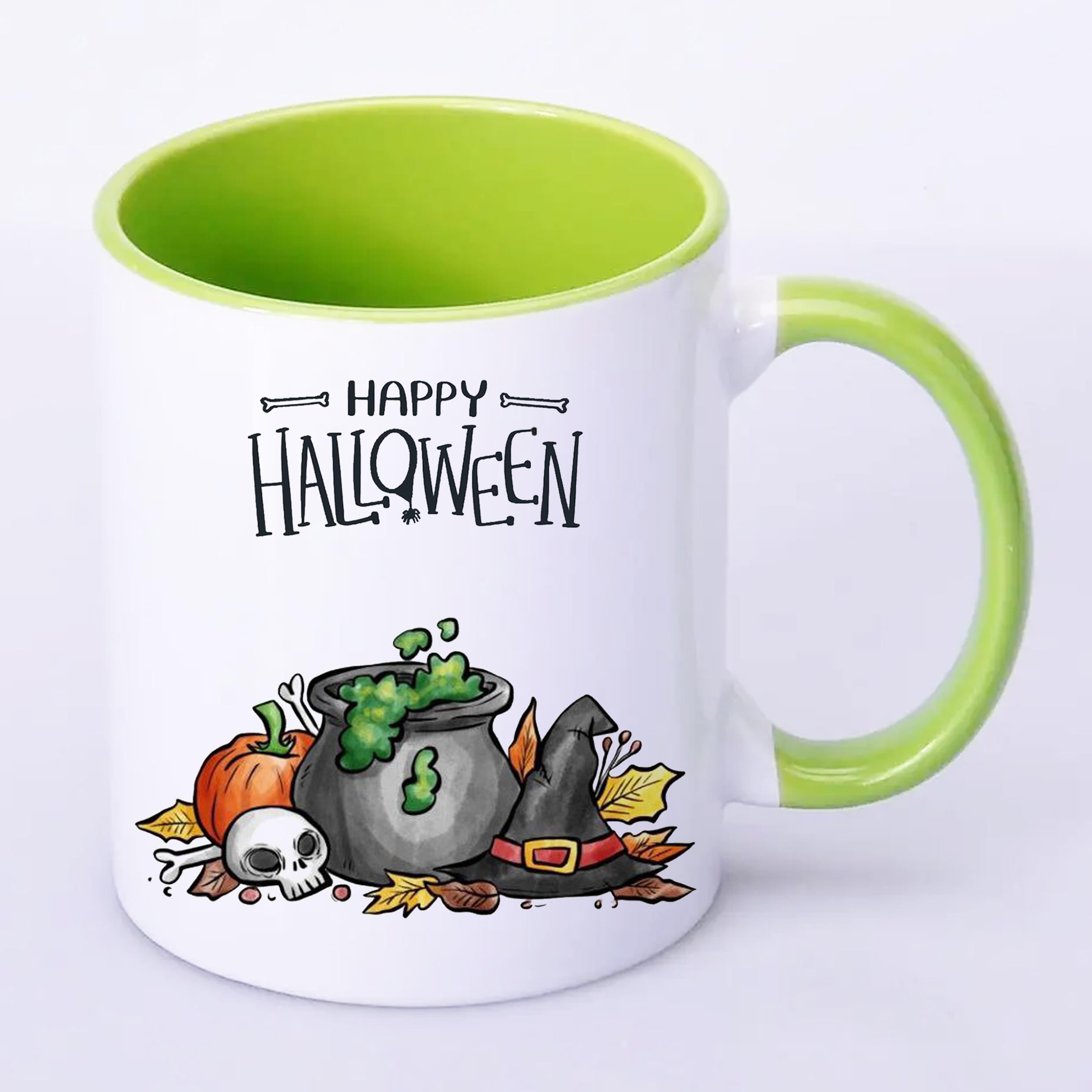 Чашка з друком Happy Helloween №3 330 мл Салатовий (20999) - фото 2