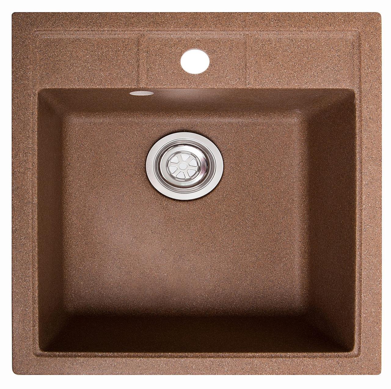 Мийка кухонна квадратна Бриз зі штучного каменю Теракот (1570457700)