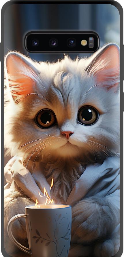 Чехол на Samsung Galaxy S10 Plus White cat (5646b-1649-42517)