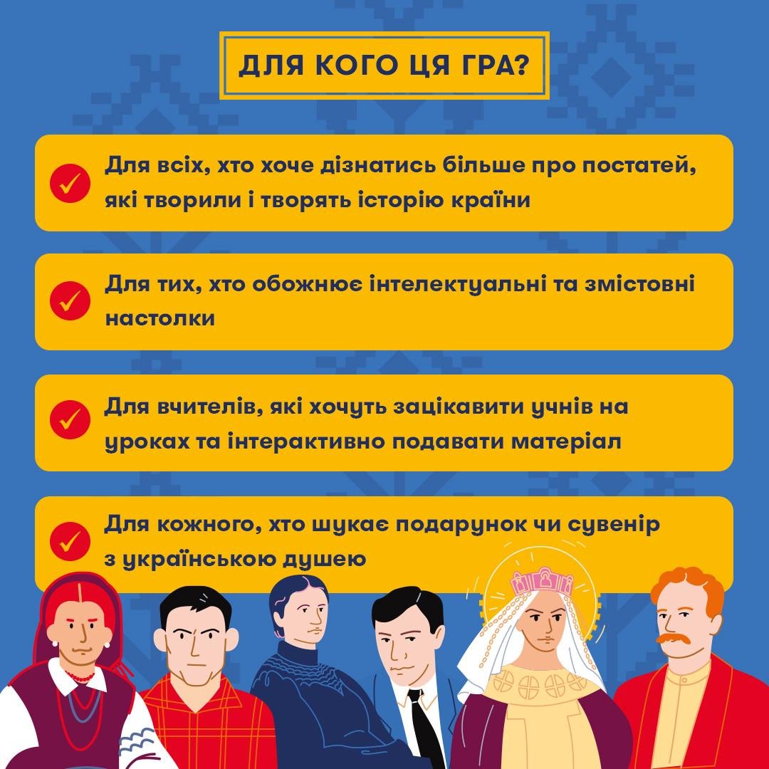 Настільна гра "Знай своїх. Розважально-освітня гра про постатей України" (2834329257) - фото 7 Настільна гра "Знай своїх. Розважально-освітня гра про постатей України" (2834329257) - фото 7