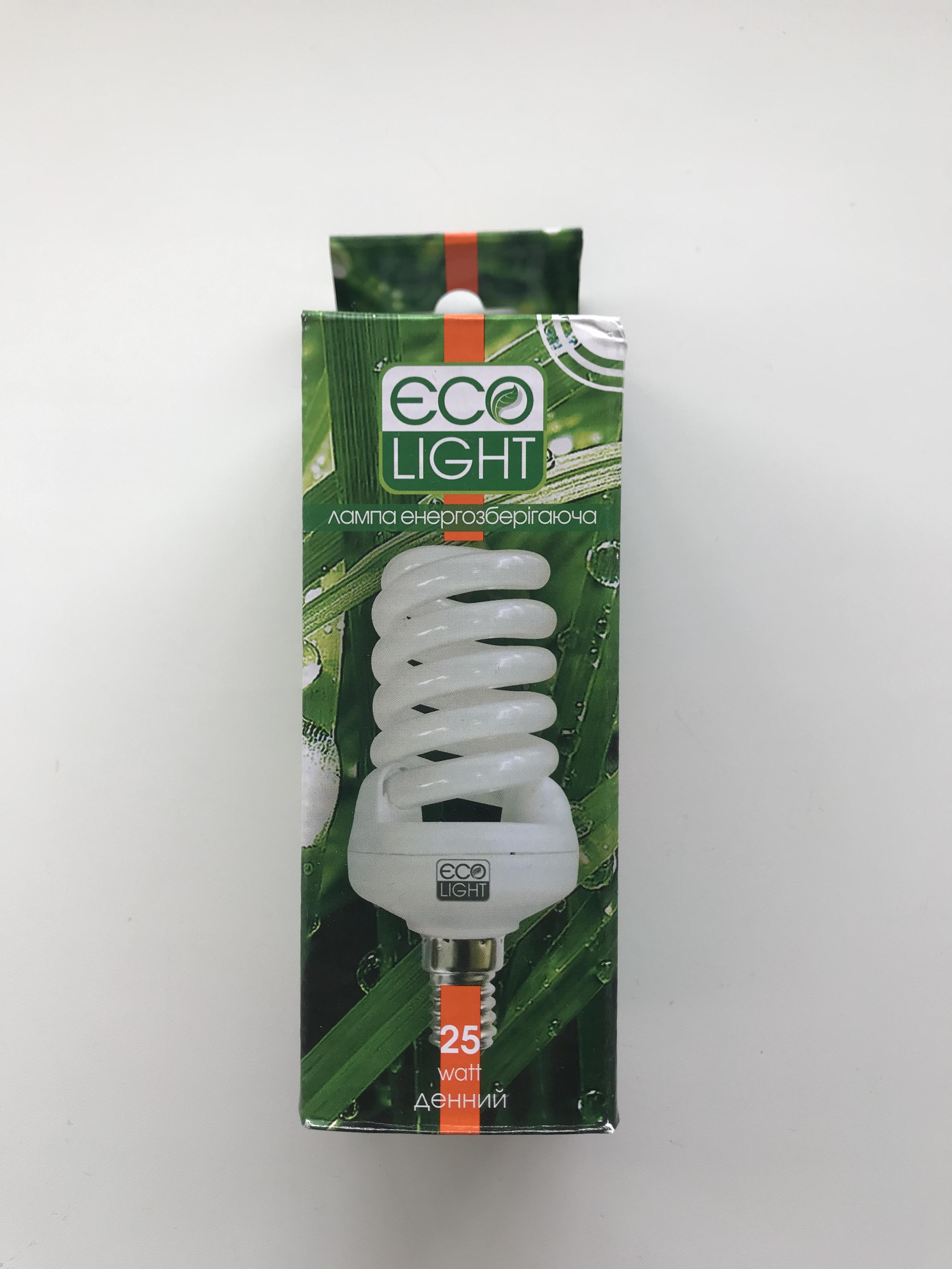 Лампа енергозберігаюча Eco Light 25W 25 Вт E14 4000К Біле нейтральне денне світло (24915894) - фото 2 Лампа енергозберігаюча Eco Light 25W 25 Вт E14 4000К Біле нейтральне денне світло (24915894) - фото 2