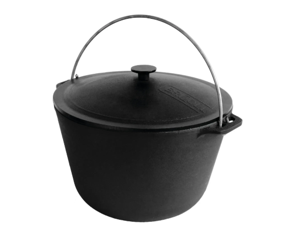 Котел чугунный туристический Brizoll с чугунной крышкой 8 л (KT08-1)