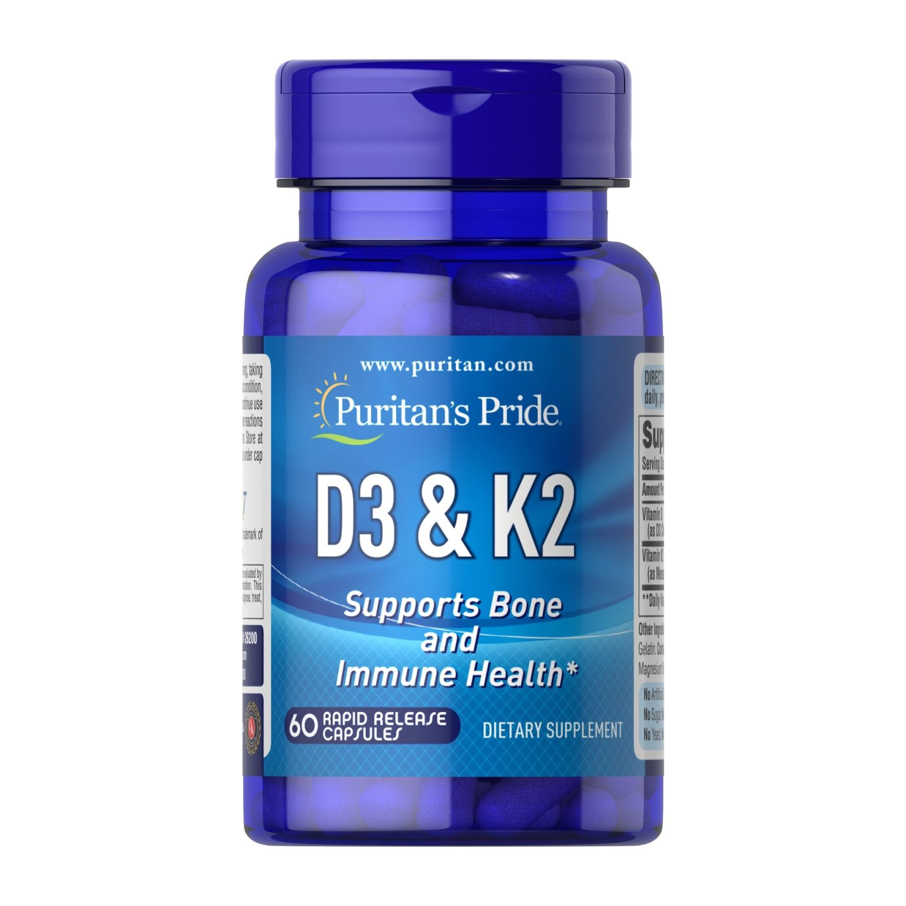 Витамин D3 и K2 Puritan's Pride Vitamin D3&K2 60 caps