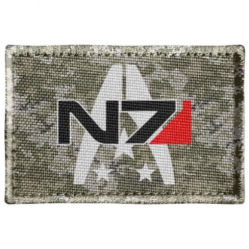Шеврон прямоугольный Mass Effect logo N7 (18179342-22-49324)
