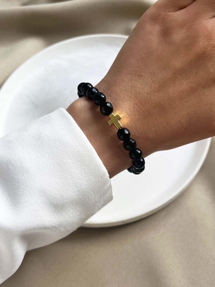 Браслет из черного агата (4796)